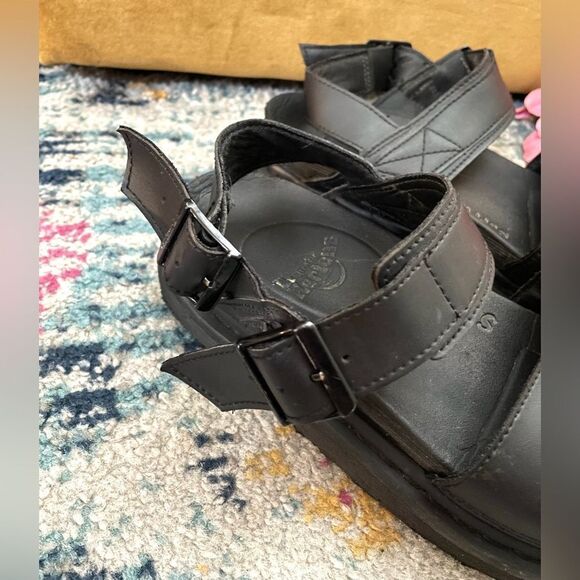 Dr. Martens Voss Ankle Strap Sandals Black Leather Size 9 - Picture 4 of 10